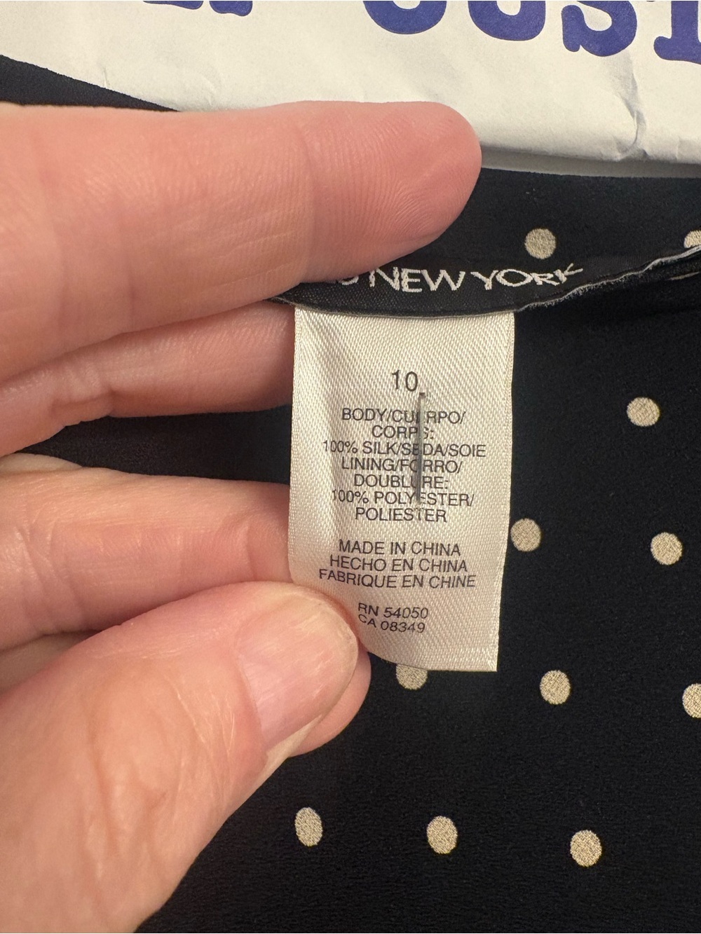 100% Silk Jones New York Black Maxi Skirt with White Polka Dots-length 38 inches - Picture 3 of 5